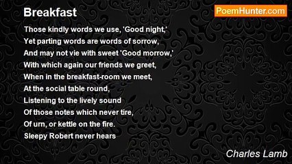 Charles Lamb - Breakfast