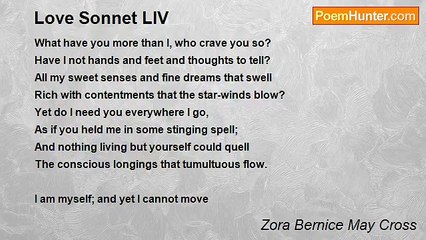 Zora Bernice May Cross - Love Sonnet LIV