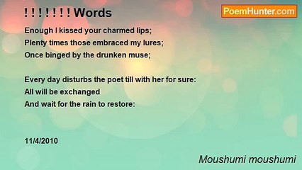 Moushumi moushumi - ! ! ! ! ! ! ! Words