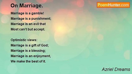 Azriel Dreams - On Marriage.