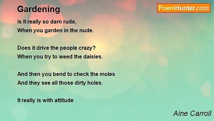 Aine Carroll's Playful Poem: Gardening in the Nude 🌸
