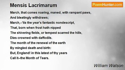 William Watson - Mensis Lacrimarum