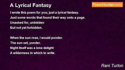 Rani Turton - A Lyrical Fantasy