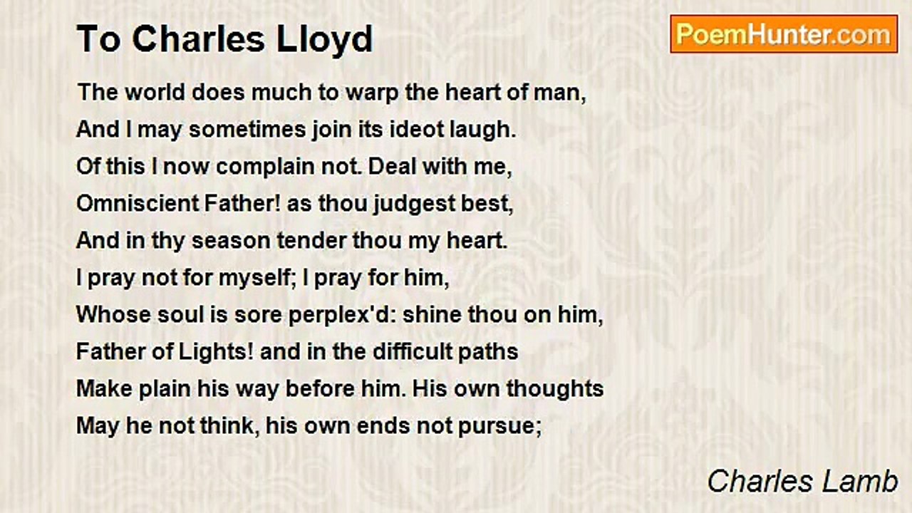 Charles Lamb - To Charles Lloyd