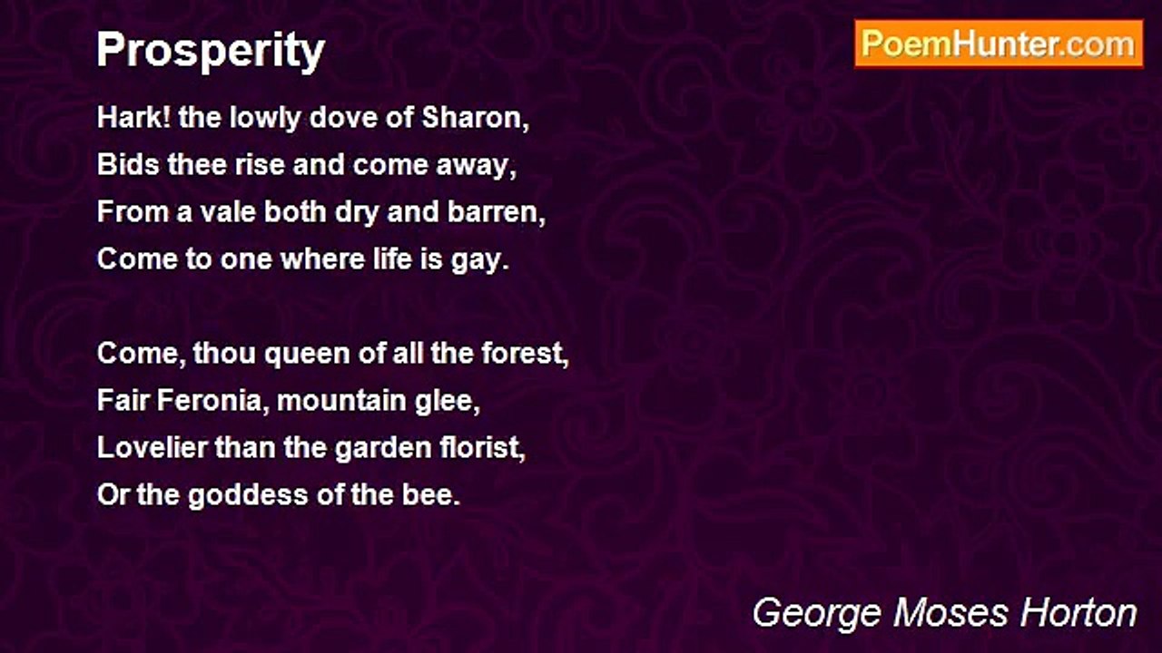 George Moses Horton - Prosperity