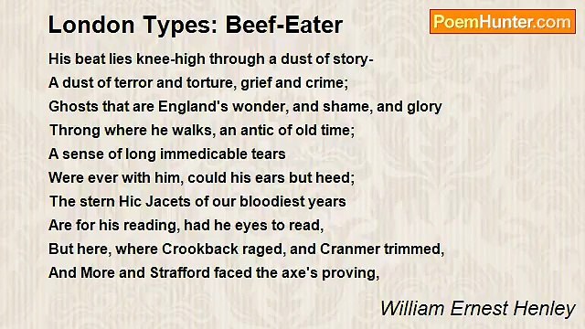 William Ernest Henley - London Types: Beef-Eater
