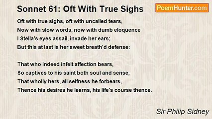 Sir Philip Sidney - Sonnet 61: Oft With True Sighs