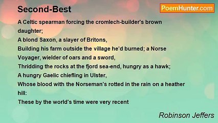 Robinson Jeffers - Second-Best