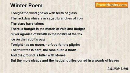 Laurie Lee - Winter Poem