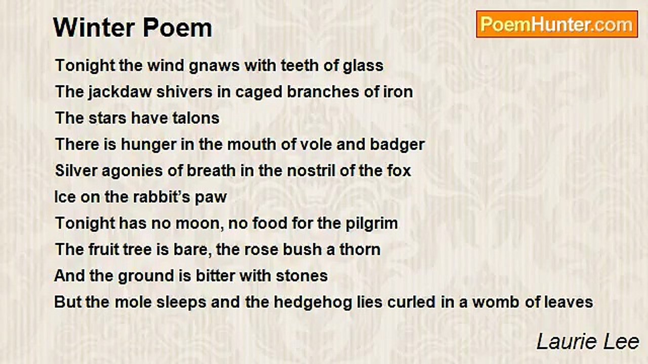Laurie Lee - Winter Poem