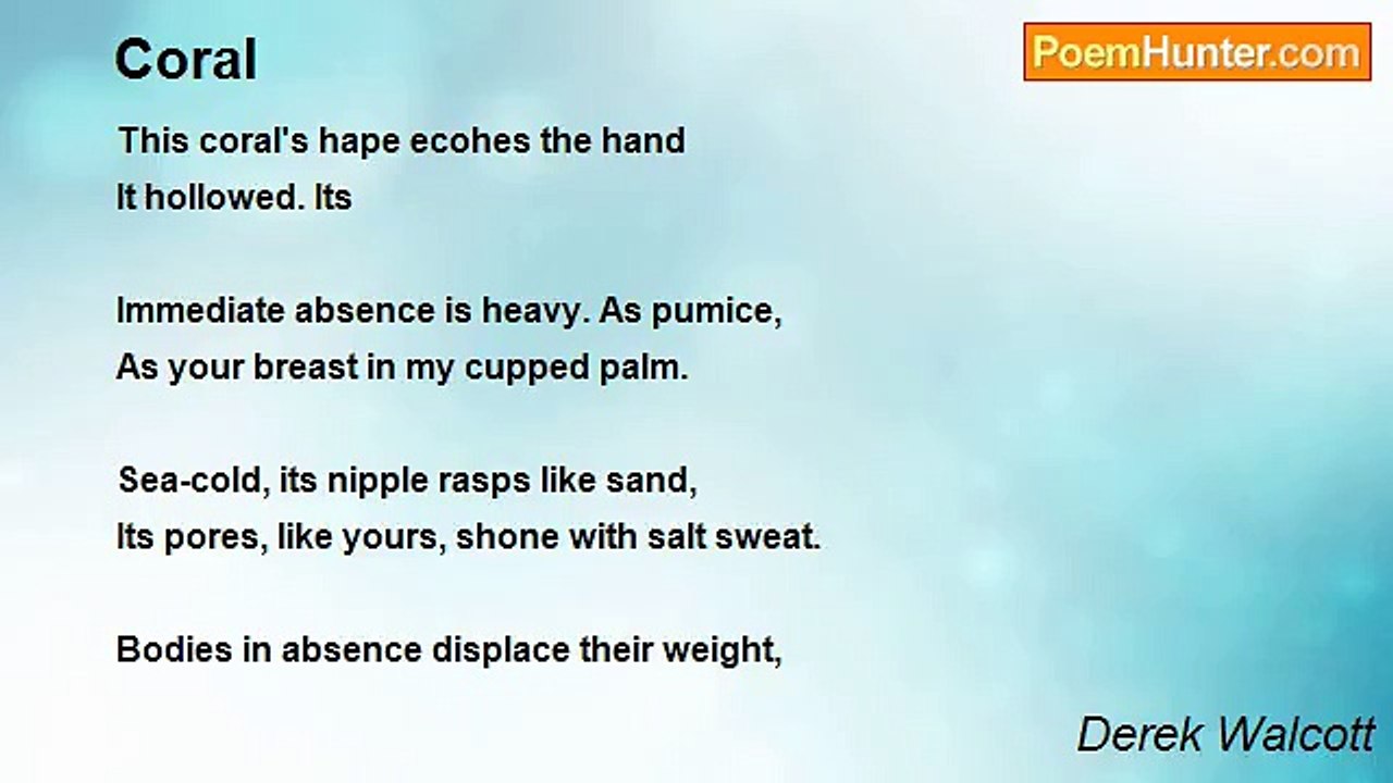 Derek Walcott - Coral