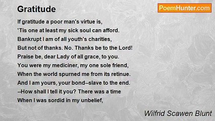 Wilfrid Scawen Blunt - Gratitude