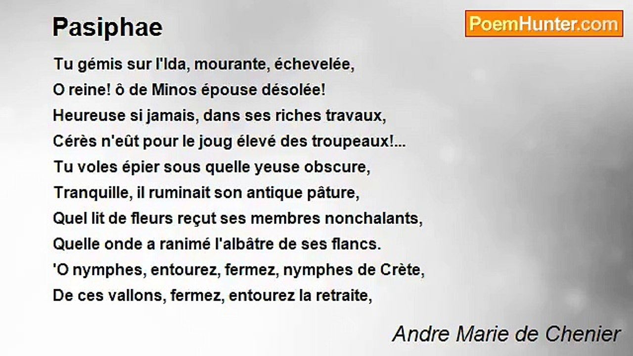 Andre Marie de Chenier - Pasiphae