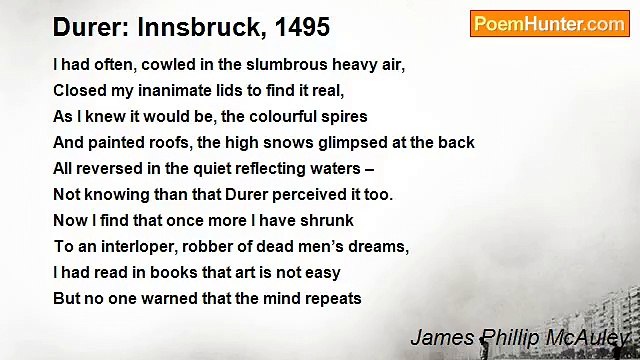 James Phillip McAuley - Durer: Innsbruck, 1495