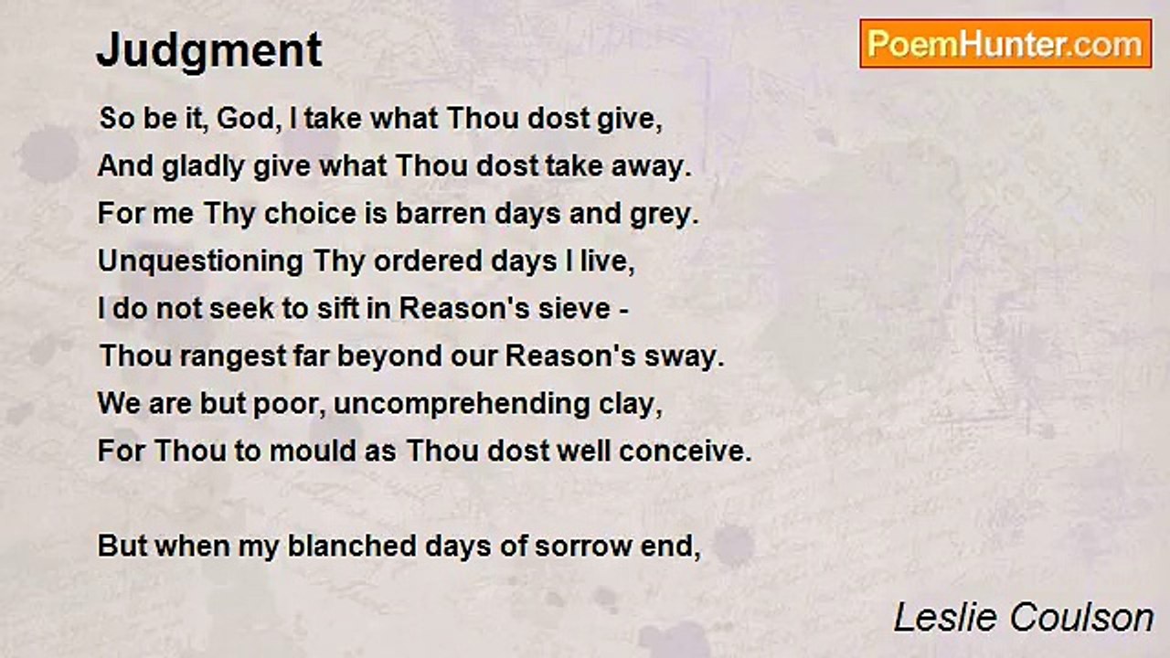 Leslie Coulson - Judgment