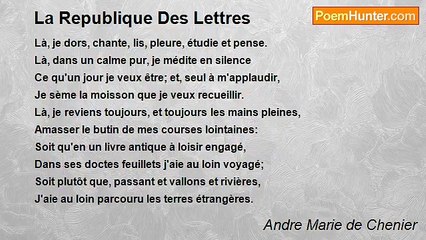 Andre Marie de Chenier - La Republique Des Lettres
