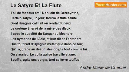 Andre Marie de Chenier - Le Satyre Et La Flute