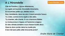 Andre Marie de Chenier - A L’Hirondelle