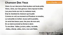 Andre Marie de Chenier - Chanson Des Yeux