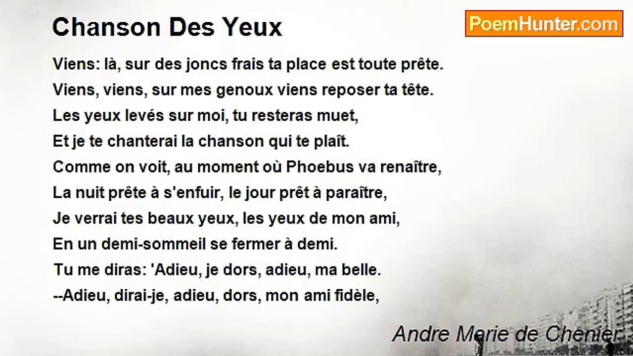 Andre Marie de Chenier - Chanson Des Yeux