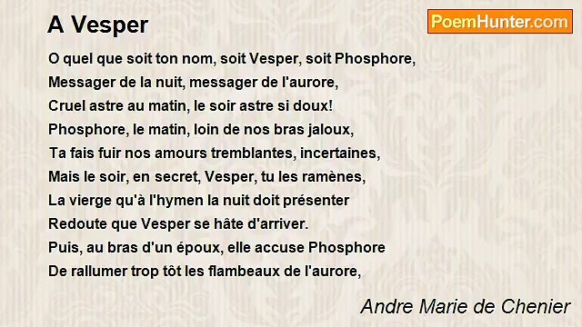 Andre Marie de Chenier - A Vesper
