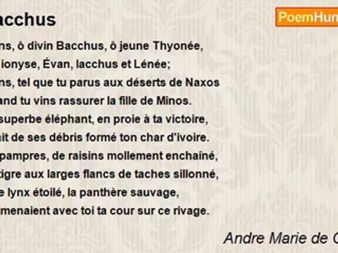 Andre Marie de Chenier - Bacchus
