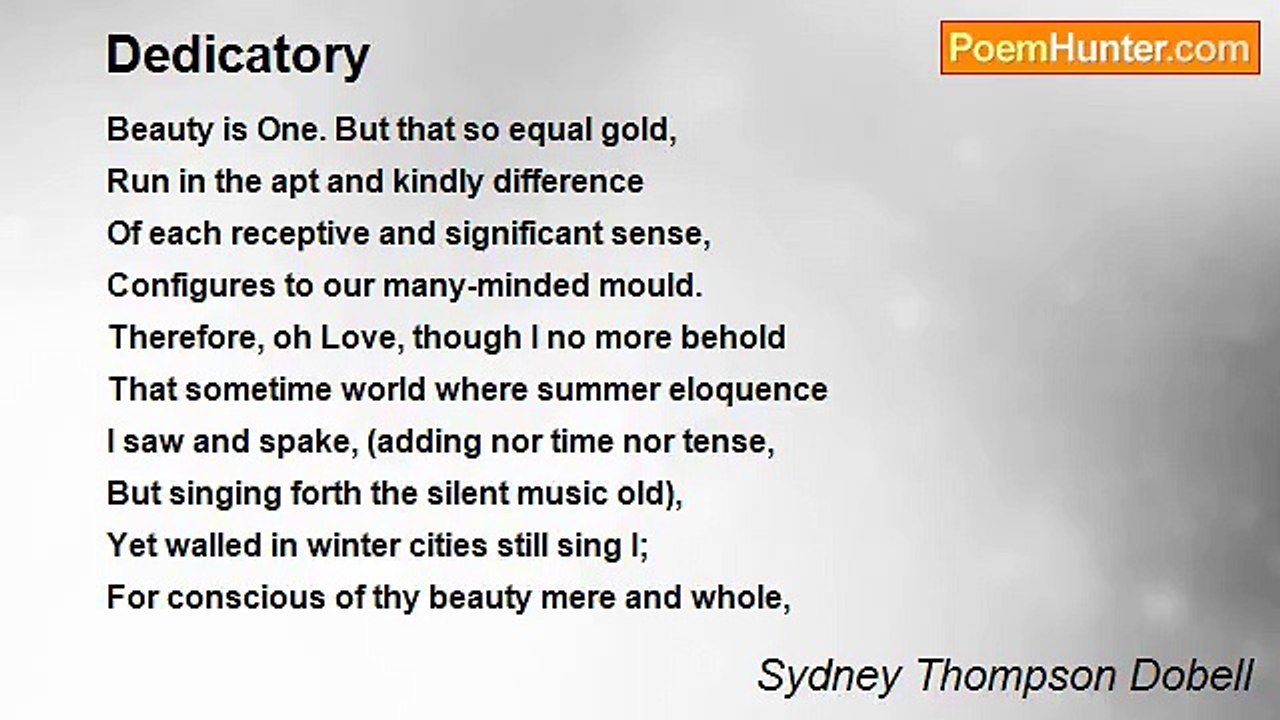 Sydney Thompson Dobell - Dedicatory