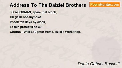 Dante Gabriel Rossetti - Address To The Dalziel Brothers