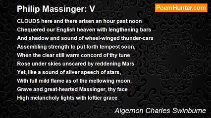 Algernon Charles Swinburne - Philip Massinger: V