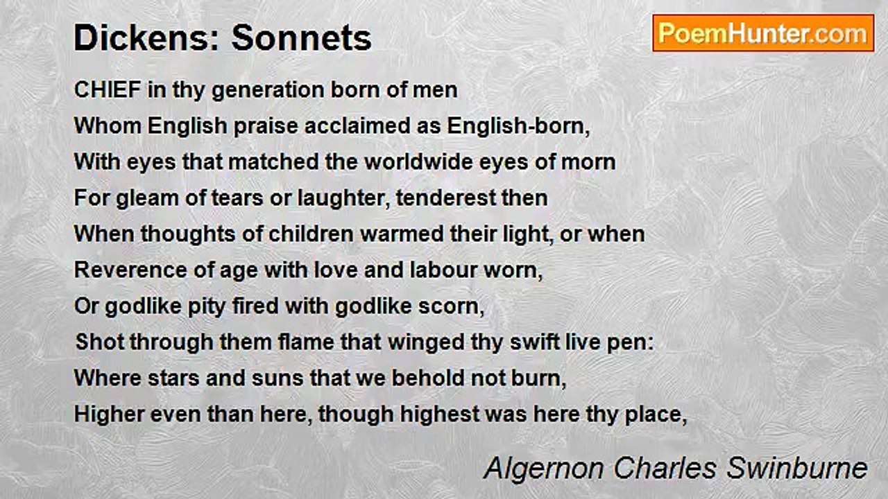 Algernon Charles Swinburne - Dickens: Sonnets