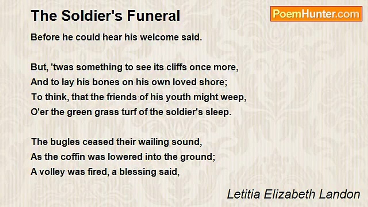 Letitia Elizabeth Landon - The Soldier's Funeral
