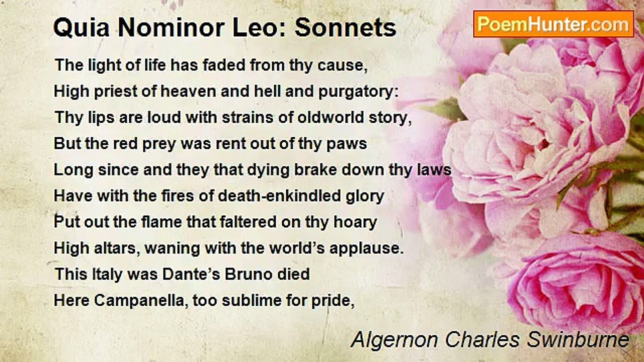 Algernon Charles Swinburne - Quia Nominor Leo:...