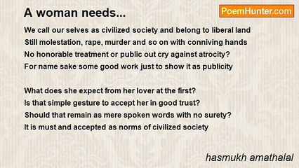 hasmukh amathalal - A woman needs...
