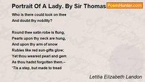 Letitia Elizabeth Landon - Portrait Of A Lady. By Sir Thomas Lawrence