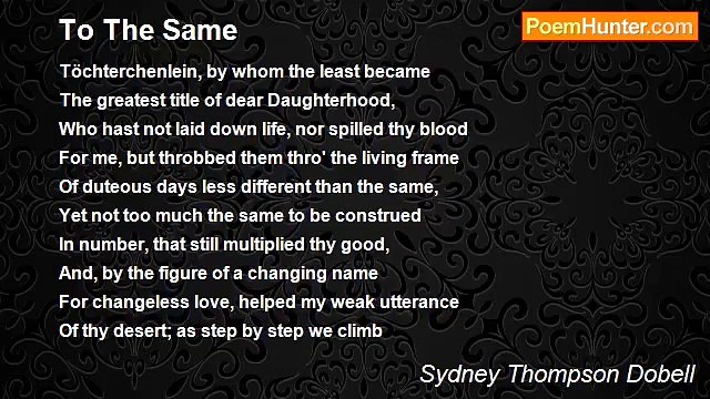 Sydney Thompson Dobell - To The Same