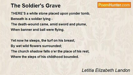 Letitia Elizabeth Landon - The Soldier's Grave