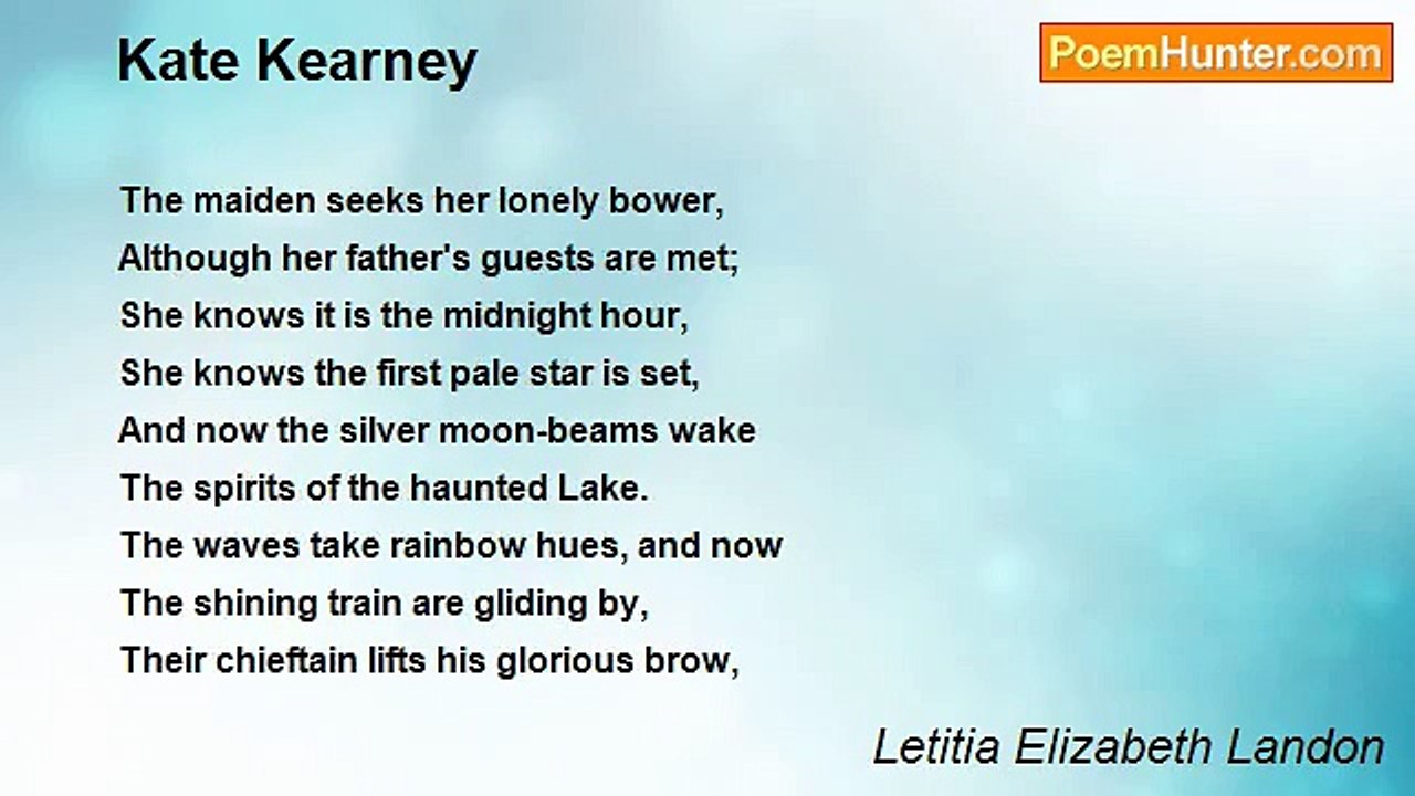 Letitia Elizabeth Landon - Kate Kearney