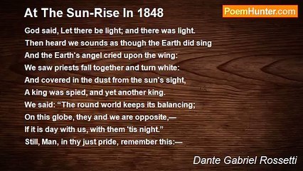 Dante Gabriel Rossetti - At The Sun-Rise In 1848