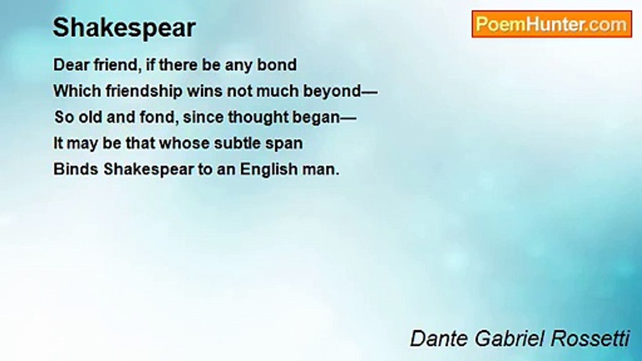 Dante Gabriel Rossetti - Shakespear