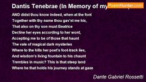 Dante Gabriel Rossetti - Dantis Tenebrae (In Memory of my Father)