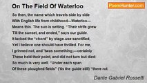 Dante Gabriel Rossetti - On The Field Of Waterloo