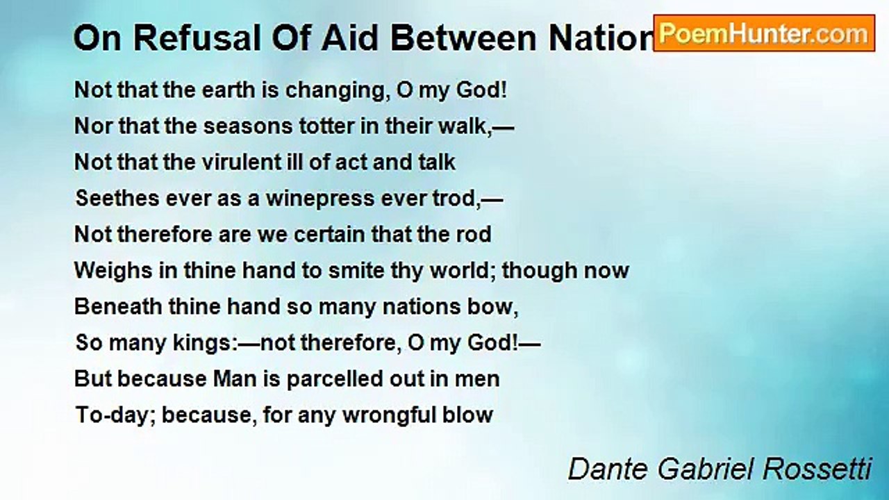 Dante Gabriel Rossetti - On Refusal Of Aid Between Nations