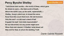 Dante Gabriel Rossetti - Percy Bysshe Shelley