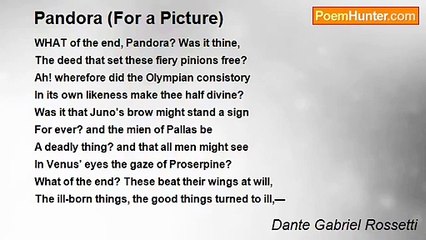 Dante Gabriel Rossetti - Pandora (For a Picture)