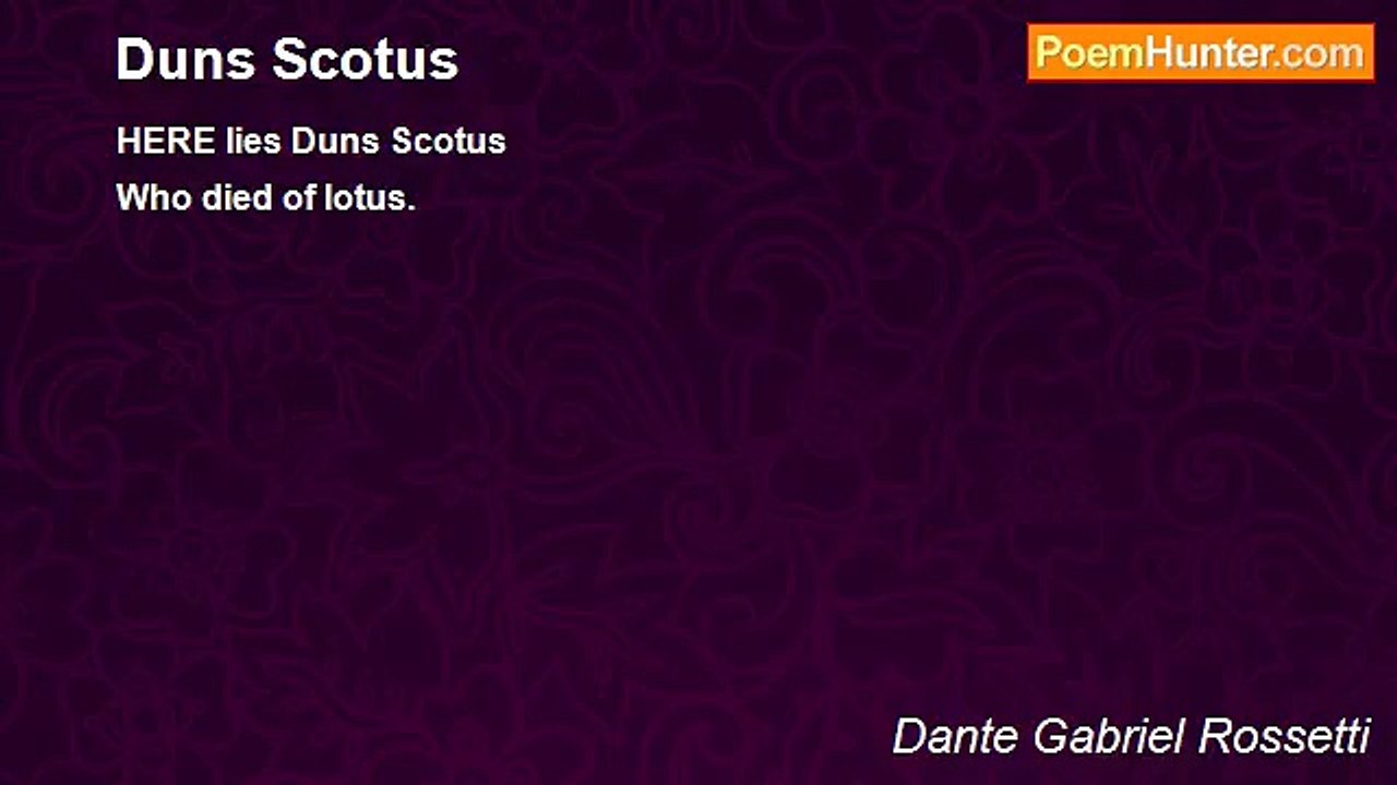 Dante Gabriel Rossetti - Duns Scotus