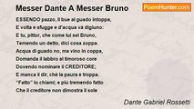 Dante Gabriel Rossetti - Messer Dante A Messer Bruno