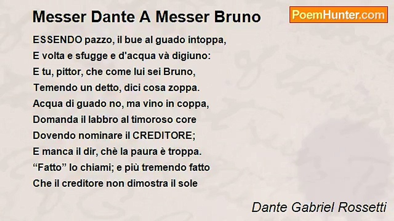 Dante Gabriel Rossetti - Messer Dante A Messer...
