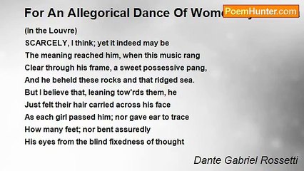 Dante Gabriel Rossetti - For An Allegorical Dance Of Women By Andrea Mantegna