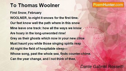 Dante Gabriel Rossetti - To Thomas Woolner