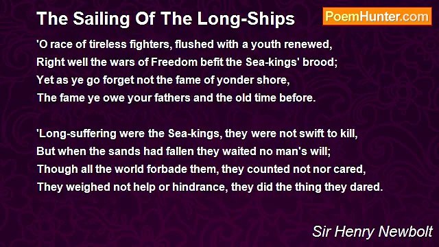 Sir Henry Newbolt - The Sailing Of The Long-Ships